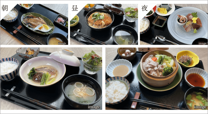 選べる食事メニューは栄養や調理形態にも配慮イメージ