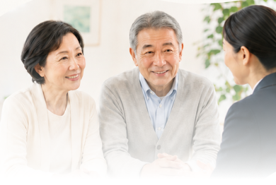相談員に相談するシニア夫婦