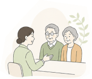 相談員とシニア夫婦