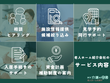 老人ホーム紹介会社の主なサービス内容